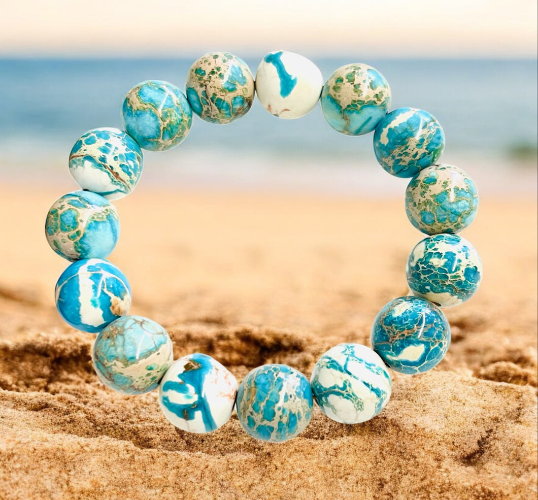 Bracelet with sea sediment jasper