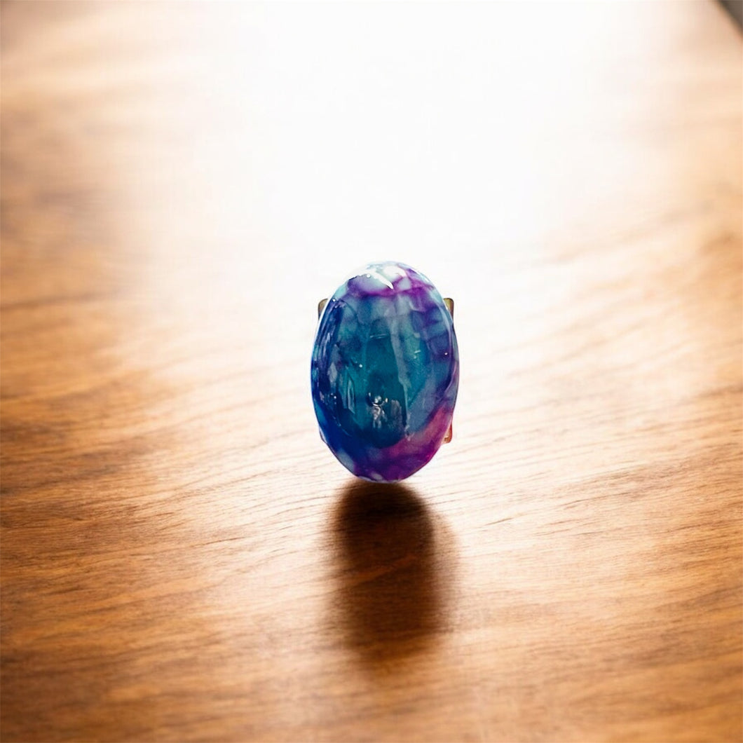 Ring with dragon vein agate stone