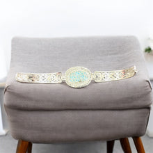 Bracelet cuff in sterling silver with blue petrified wood