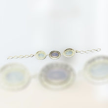 Bracelet cuff style with moonstone & amethyst