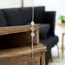 Bracelet cuff style with moonstone & amethyst