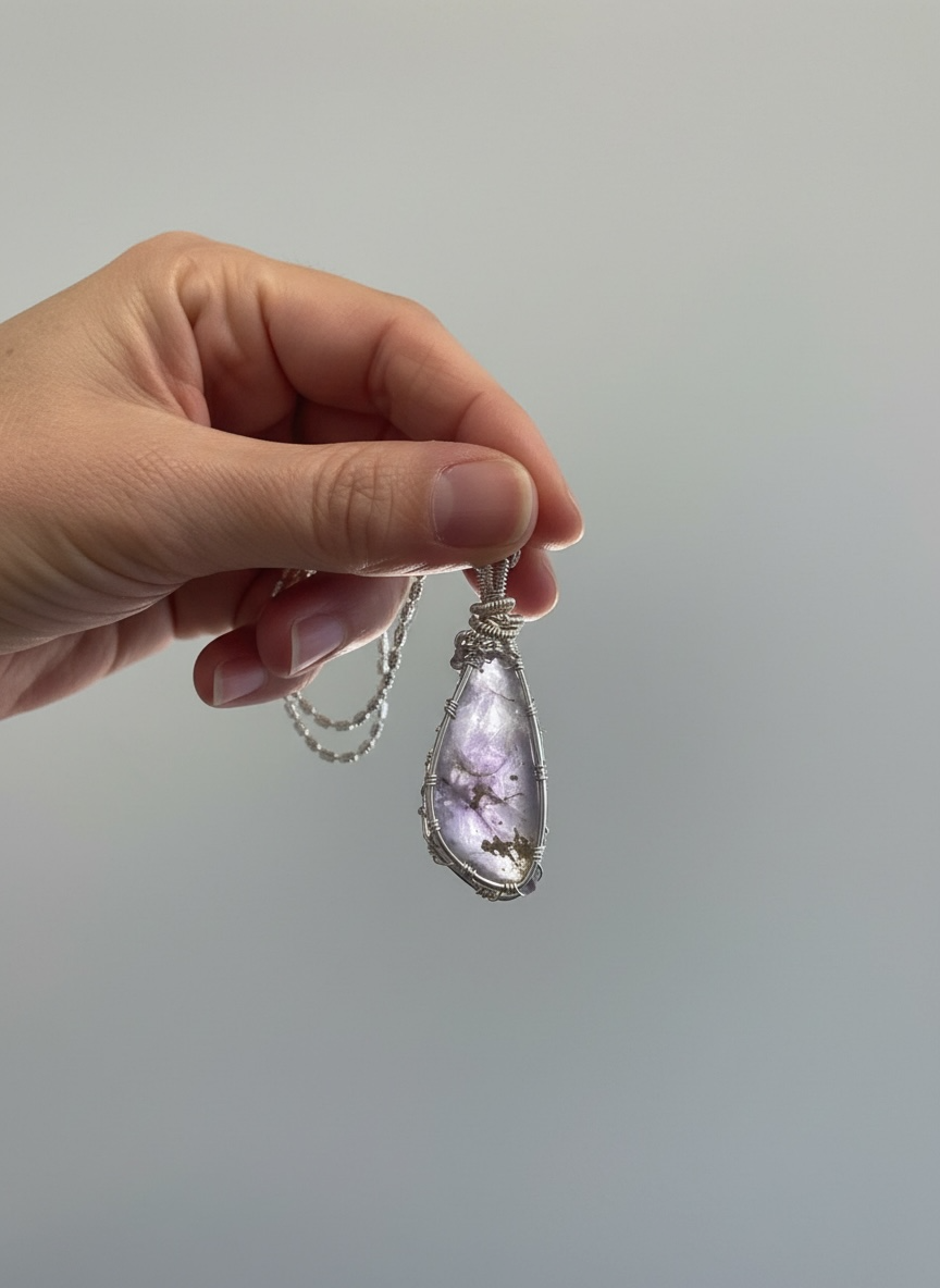 Pendant with holly blue agate