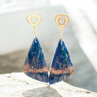 Earrings with sodalite