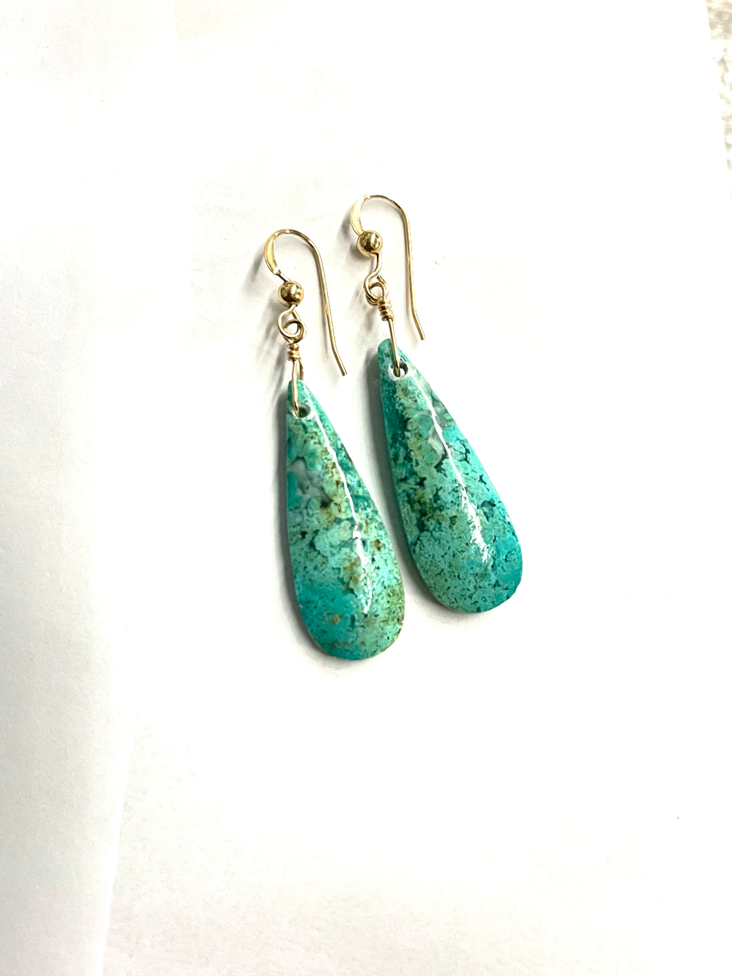 Earrings with opal wood