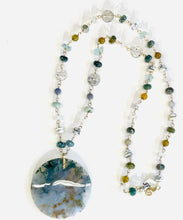 Necklace with moss agate and various stones