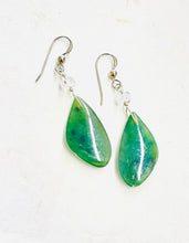 Earrings with dark jade