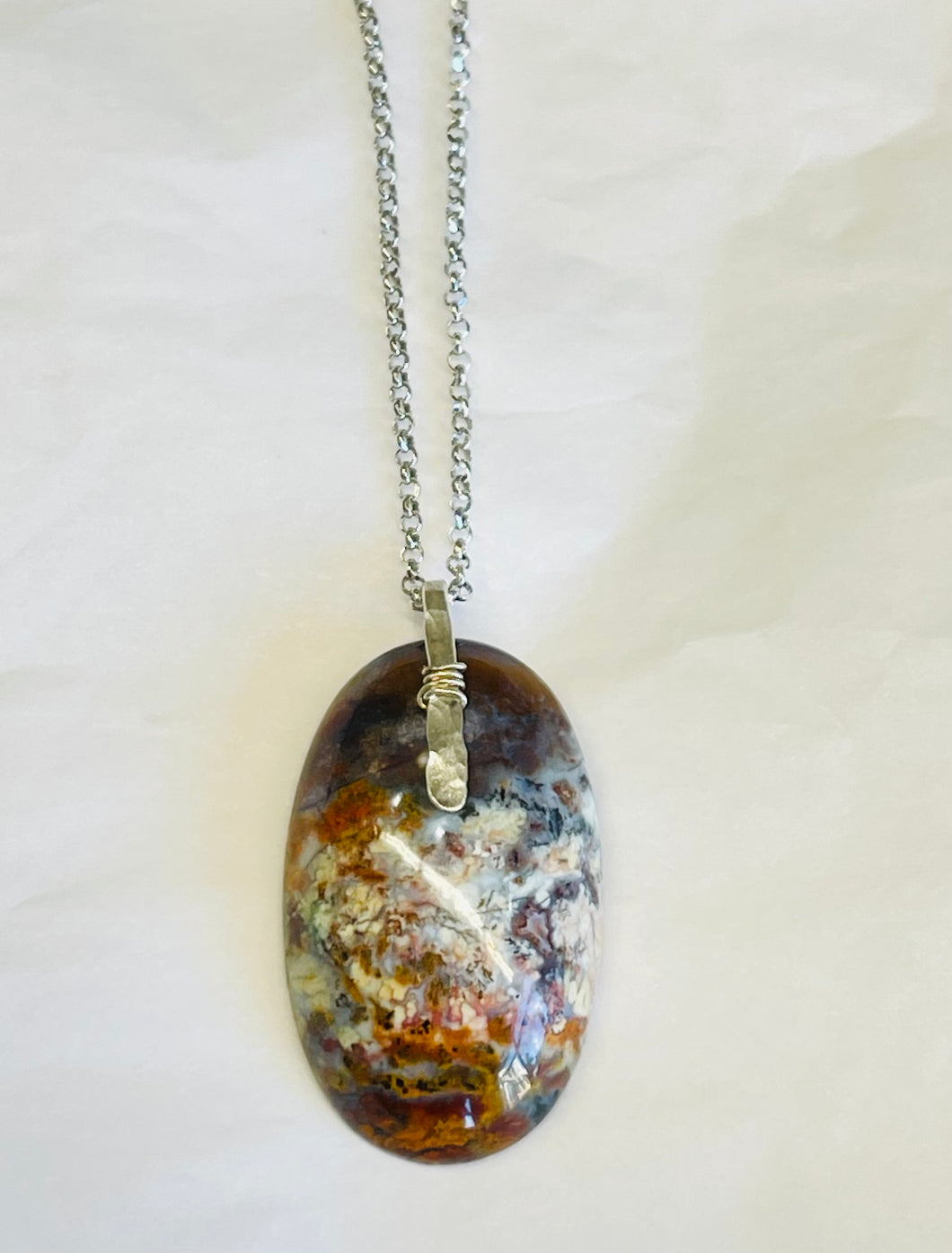 Pendant with petrified Opalized wood