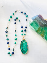 Necklace with Malachite and azurite