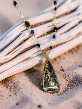 Necklace with bolder opal with Sapphire, opal and Andalusite