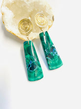 Earrings with Malachite
