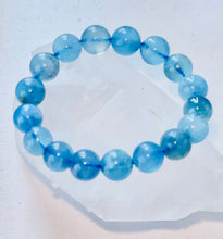 Bracelet with natural blue Aquamarine beads