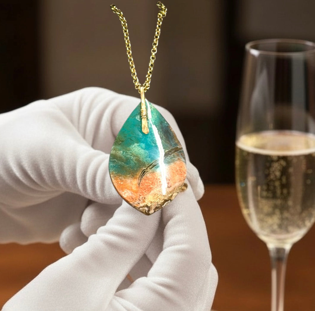 Pendant with petrified opal