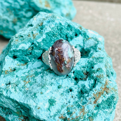 Ring with chrysocolla copper