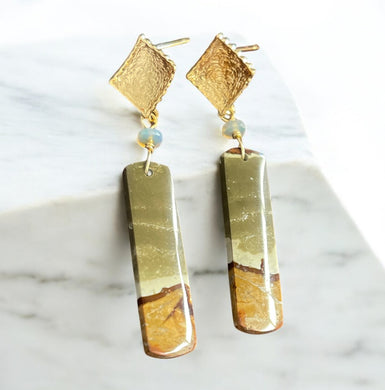 Earrings with picture jasper