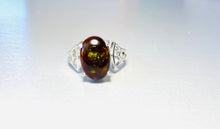 Ring with Mexican Fire Agate cabochon