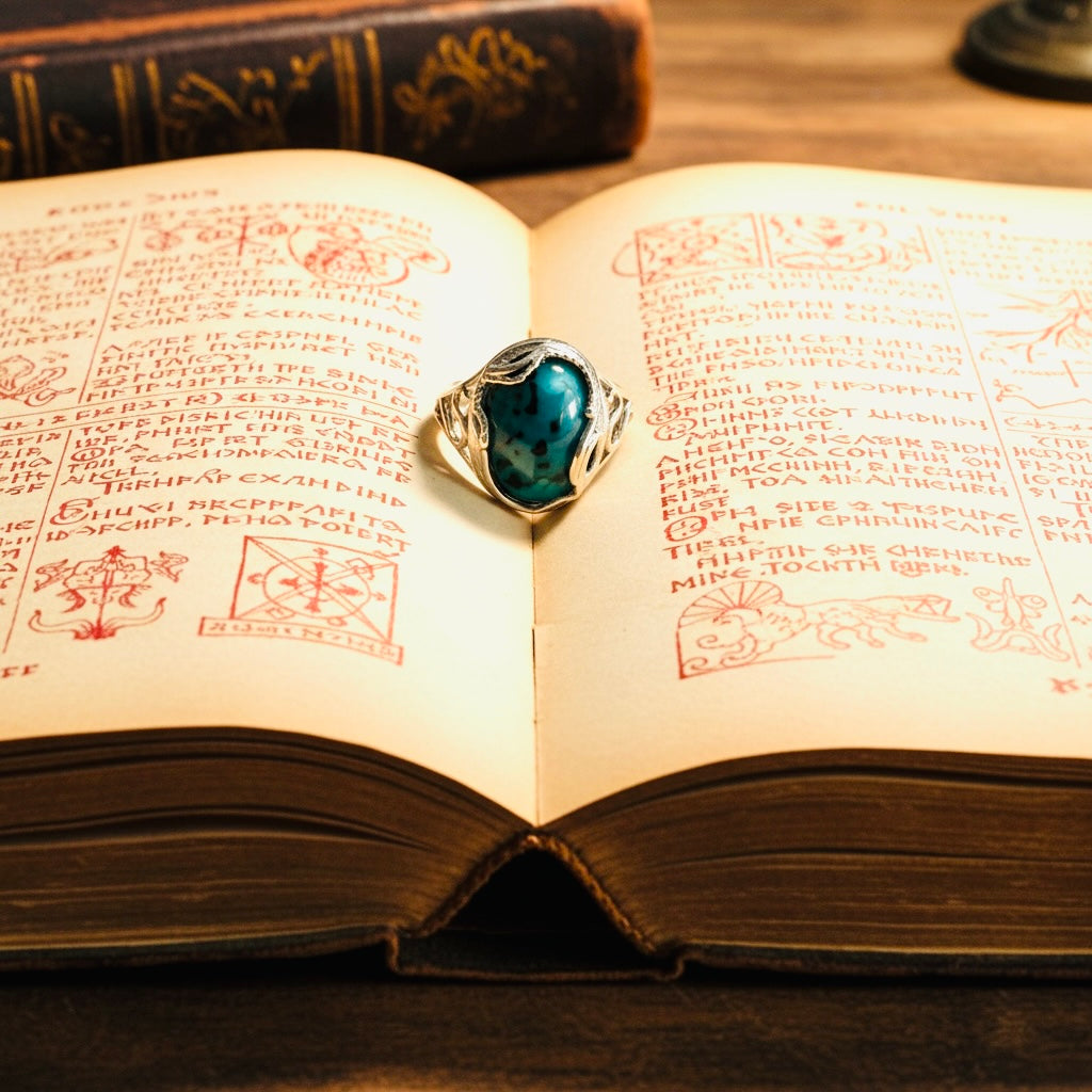 Ring with gem silica