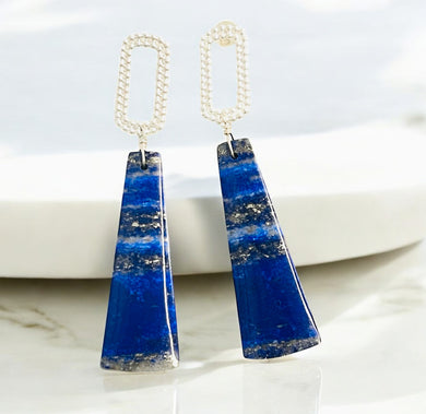 Earrings with long Lapis Lazuli