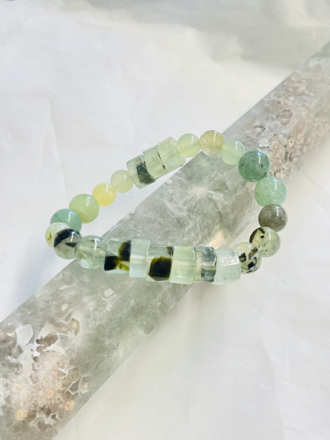 Bracelet with Prehnite beads