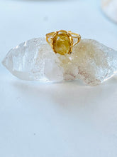 Ring with golden rutile quartz