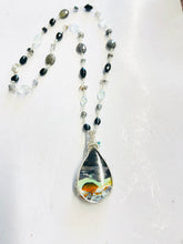 Necklace with natural opalized agatized wood