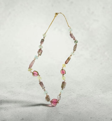 Necklace with multi tourmalines