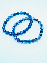 Bracelet with devil blue Aquamarine beads