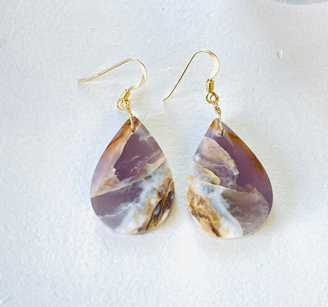 Earrings with purple Jasper