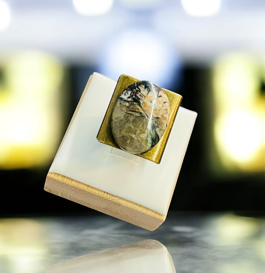 Ring with petrified palm root