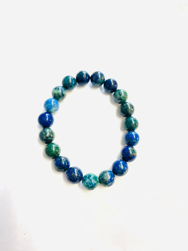 Bracelet with blue green lapis lazuli