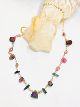 Necklace with various tourmaline beads