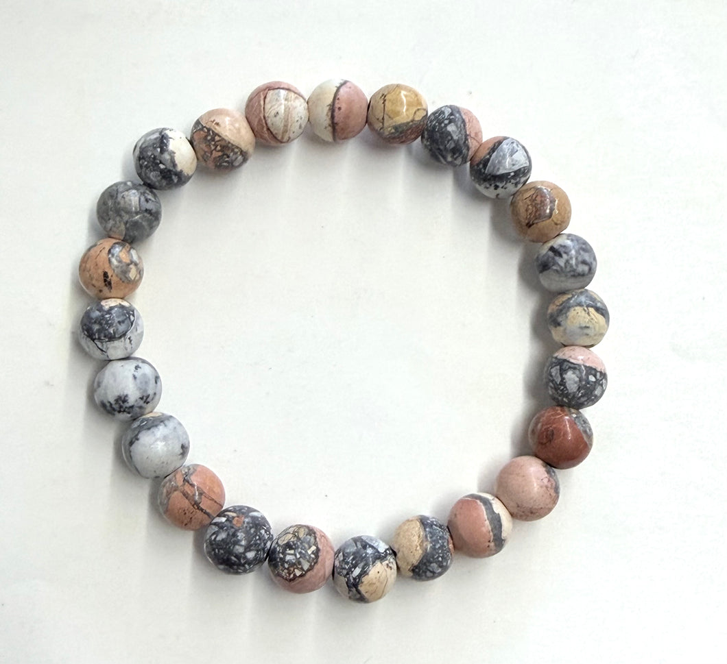 Bracelet with maligano jasper beads