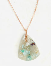 Pendant with quartz on chrysocolla copper