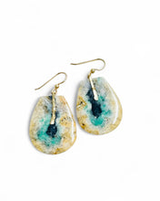 Earrings big opal wood