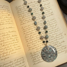 Necklace with natural cooper on chrysocolla