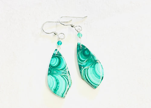 Earrings with Malachite