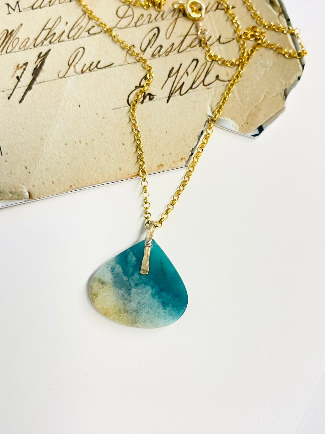 Pendant with Opalized wood
