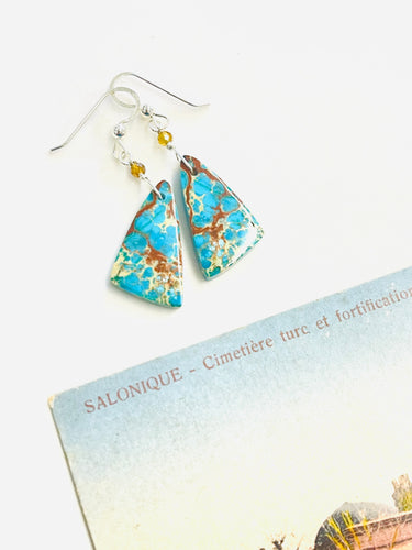 Earrings with sea sediment jasper