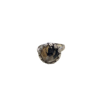 Ring with petrified palm root cabochon