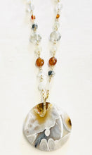 Necklace with multi color moss agate