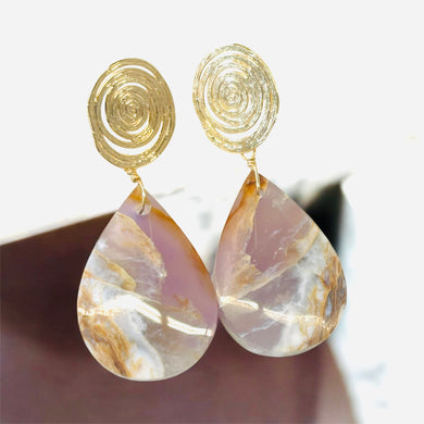 Earrings with purple Jasper