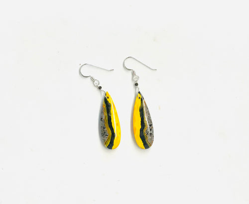 Earrings with bubble bee jasper