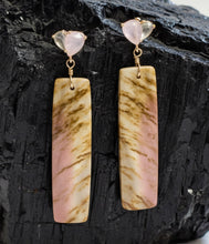 Earrings with picture jasper