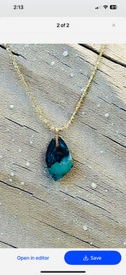 Pendant with multi color of opalized wood