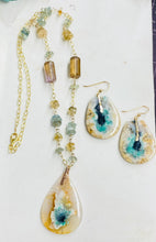 Earrings big opal wood
