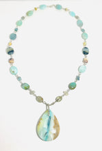 Necklace with opalized wood and various beads