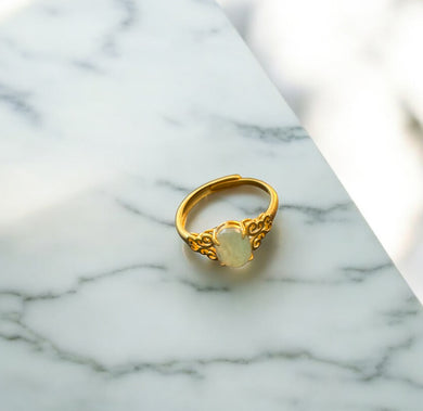 Ring with faceted amazonite