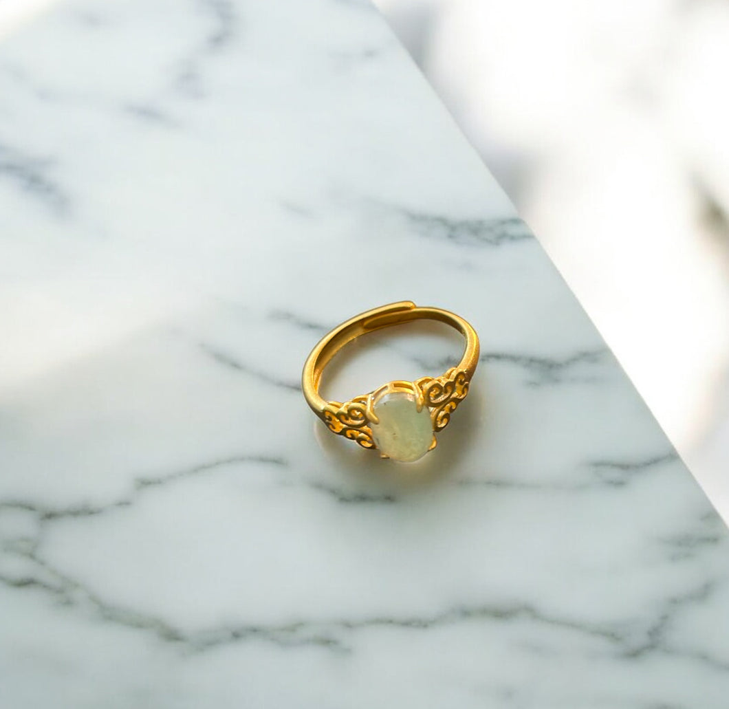 Ring with faceted amazonite