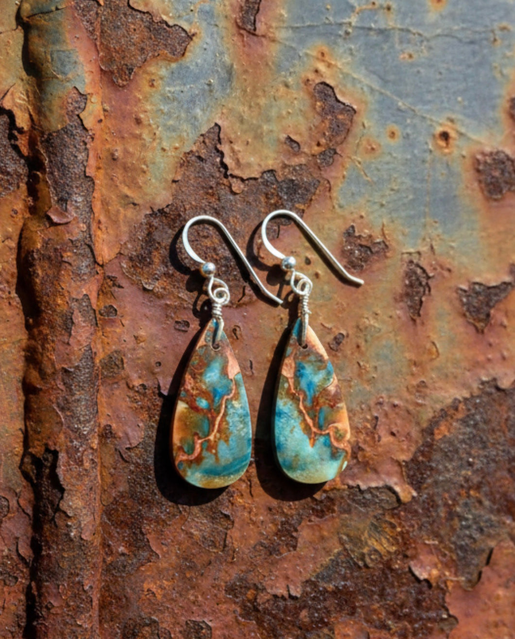 Earrings with sea sediment jasper
