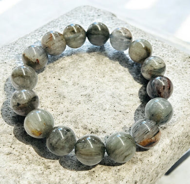 Bracelet with Black Rutilated quartz beads