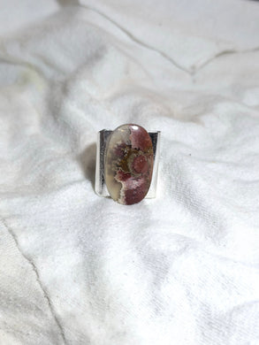 Ring with moss agate